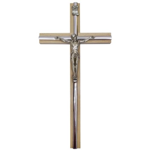 Krzyż wiszący drewniany h28cm BEZBARWNY z pojedynczą wkładką - 11529