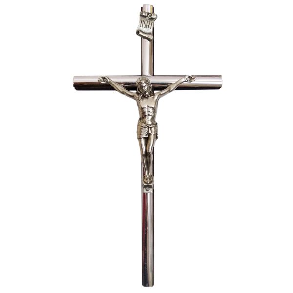 Krzyż wiszący drewniany h21cm WENGE WĄSKI z wkładką - 11434