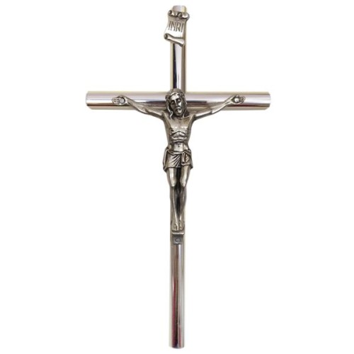 Krzyż wiszący drewniany h21cm BEZBARWNY WĄSKI z wkładką - 11431