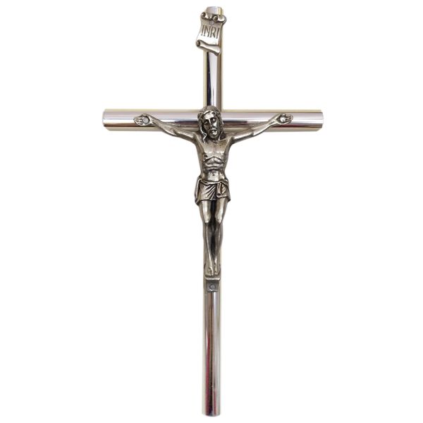 Krzyż wiszący drewniany h21cm BEZBARWNY WĄSKI z wkładką - 11431