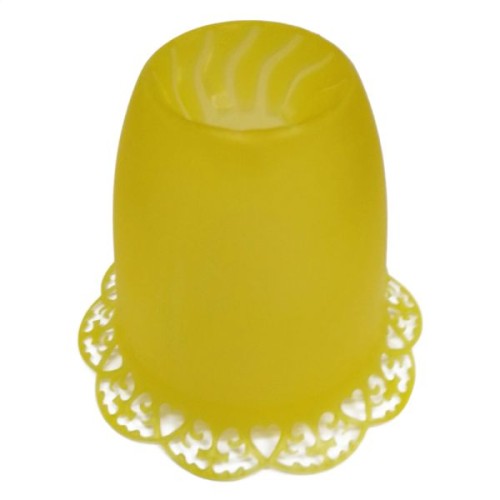 Lampion na świecę śr. 4cm tulipan ŻÓŁTY ZDOBIONY - 11219