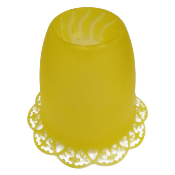 Lampion na świecę śr. 4cm tulipan ŻÓŁTY ZDOBIONY - 11219