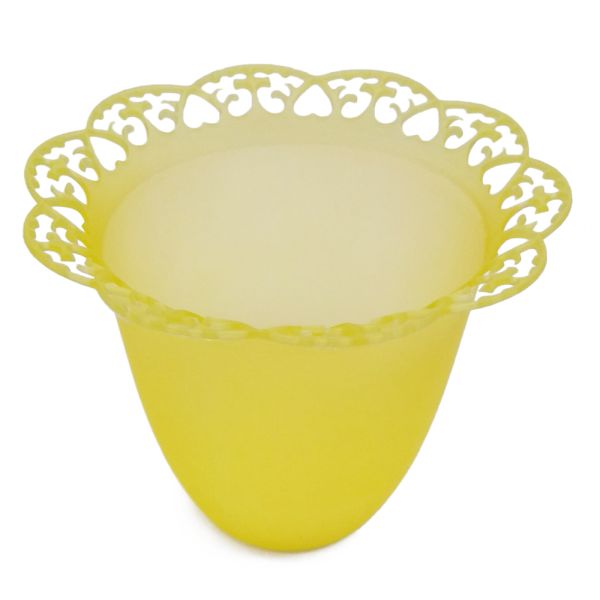 Lampion na świecę śr. 3cm tulipan ŻÓŁTY ZDOBIONY - 11218