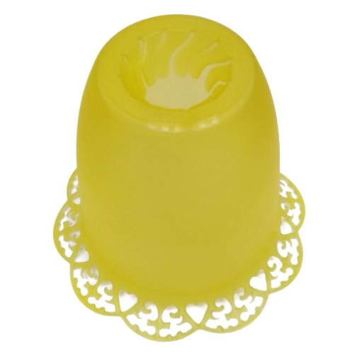 Lampion na świecę śr. 3cm tulipan ŻÓŁTY ZDOBIONY - 11218