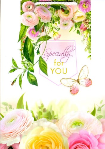 Torebka prezentowa duża KWIATY 23x34cm różne wzory - 09442 5903612280400