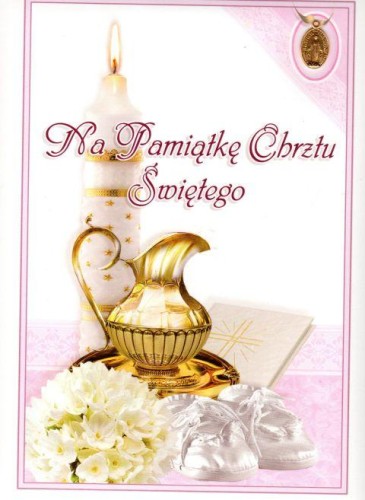 Album Chrzest Św. RÓŻOWY (Z MEDALIKIEM) "Na pamiątkę Chrztu Św." różne wzory (książka) - -, pamiątki prezenty; chrzest, eRhema, oprawa twarda - 08731 9788391339343