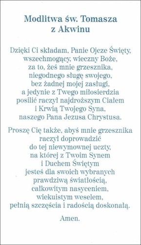 Obrazek z brokatem św. Tomasz z Akwinu. Modlitwa do św. Tomasza z Akwinu - 08693