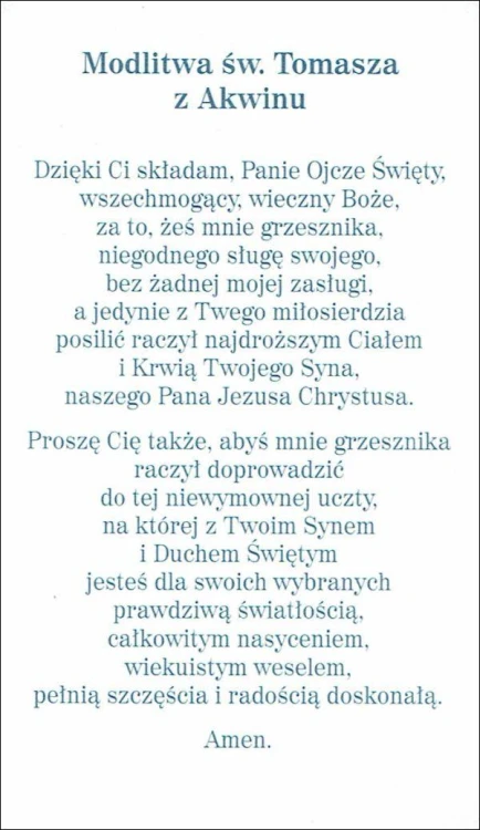 Obrazek z brokatem św. Tomasz z Akwinu. Modlitwa do św. Tomasza z Akwinu - 08693