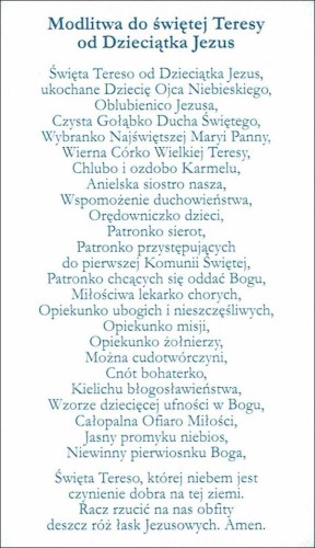 Obrazek z brokatem św. Teresy od Dzieciątka Jezus. Modlitwa do św. Teresy od Dzieciątka Jezus - 08692