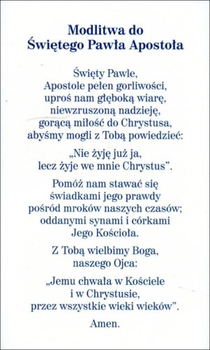 Obrazek z brokatem św. Paweł Apostoł. Modlitwa do świętego Pawła Apostoła - 08641