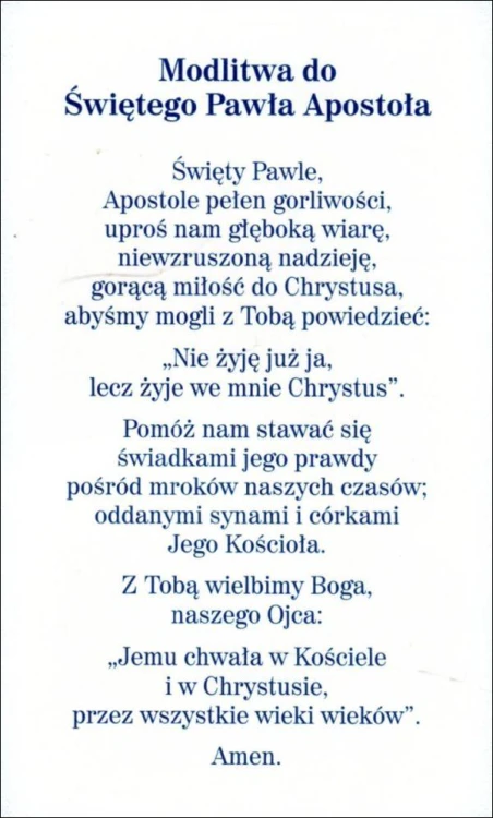 Obrazek z brokatem św. Paweł Apostoł. Modlitwa do świętego Pawła Apostoła - 08641
