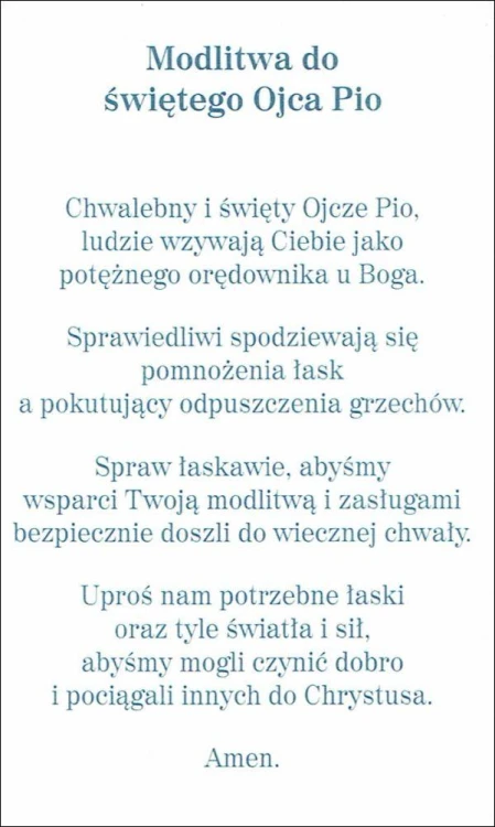 Obrazek z brokatem Ojciec Pio.  Modlitwa do św. Ojca Pio - 08639