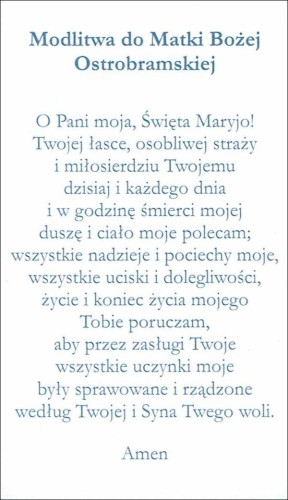 Obrazek z brokatem Matka Boża Ostrobramska. Modlitwa do Matki Bożej Ostrobramskiej - 08635