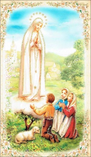 Obrazek z brokatem Matka Boża Fatimska. Modlitwa do Matki Bożej Fatimskej - 08633