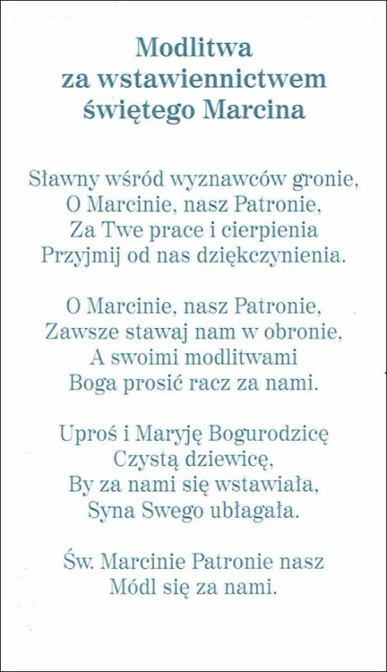 Obrazek z brokatem św. Marcin. Modlitwa za wstawiennictwem świętego Marcina - 08611