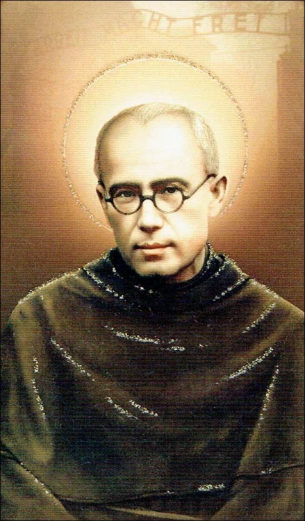 Obrazek z brokatem św. Maksymilian Kolbe. Modlitwa do świętego Maksymiliana Marii Kolbe - 08610