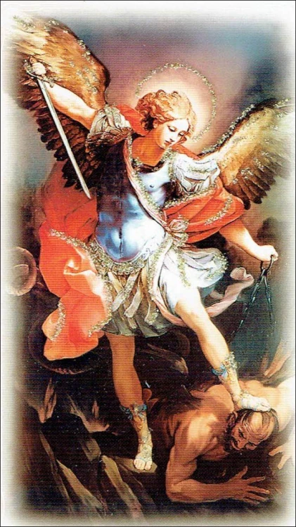 Obrazek z brokatem św. Michał Archanioł. Modlitwa do świętego Michała Archanioła - 08609