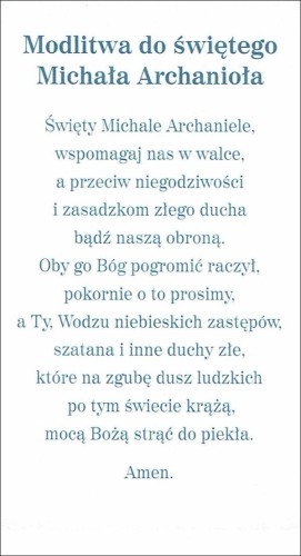 Obrazek z brokatem św. Michał Archanioł. Modlitwa do świętego Michała Archanioła - 08609