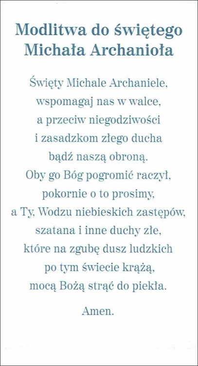 Obrazek z brokatem św. Michał Archanioł. Modlitwa do świętego Michała Archanioła - 08609