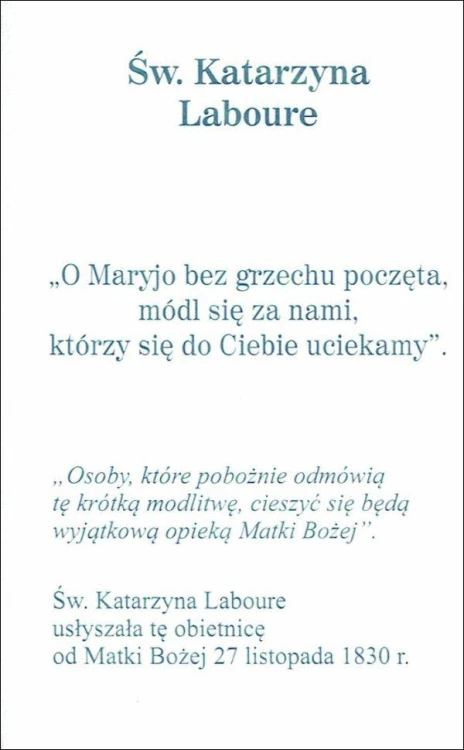 Obrazek z brokatem św. Katarzyna. Św. Katarzyna Laboure - 08602