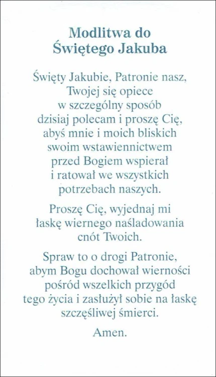 Obrazek z brokatem Jakub. Modliwa do św. Jakuba - 08598