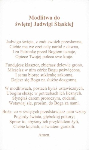 Obrazek z brokatem Jadwigi Śląskiej. Modliwa do św. Jadwigi śląskiej - 08597