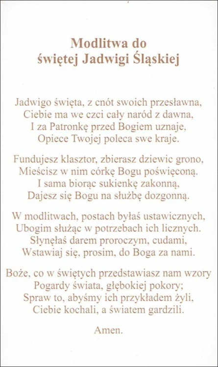 Obrazek z brokatem Jadwigi Śląskiej. Modliwa do św. Jadwigi śląskiej - 08597