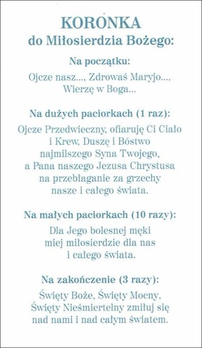 Obrazek z brokatem Jezu ufam Tobie. Koronka do Miłosierdzia Bożego. - 08596