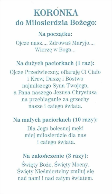 Obrazek z brokatem Jezu ufam Tobie. Koronka do Miłosierdzia Bożego. - 08596