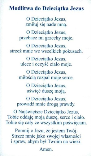 Obrazek z brokatem Dzieciątko Jezus. Modlitwa do Dzieciątka Jezus. - 08578