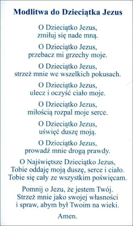 Obrazek z brokatem Dzieciątko Jezus. Modlitwa do Dzieciątka Jezus. - 08578