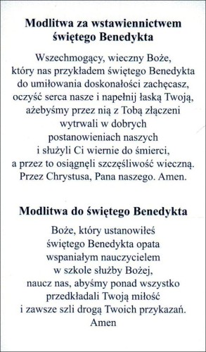 Obrazek z brokatem św. Benedykt. Modlitwa do św. Benedykta. - 08575
