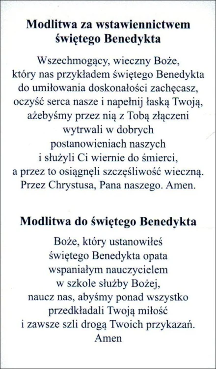 Obrazek z brokatem św. Benedykt. Modlitwa do św. Benedykta. - 08575