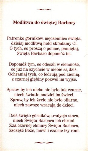 Obrazek z brokatem św. Barbara. Modlitwa do św. Barbary - 08574