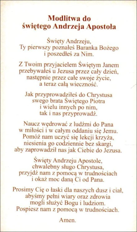 Obrazek z brokatem św. Andrzej Apostoł. Modlitwa do św. Andrzeja Apostoła. - 08572