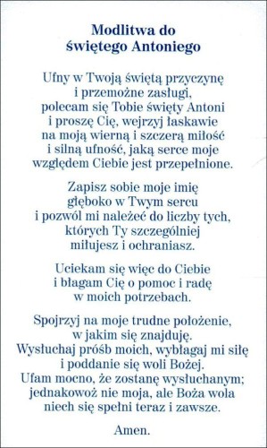 Obrazek z brokatem św. Antoni. Modlitwa do św. Antoniego - 08555