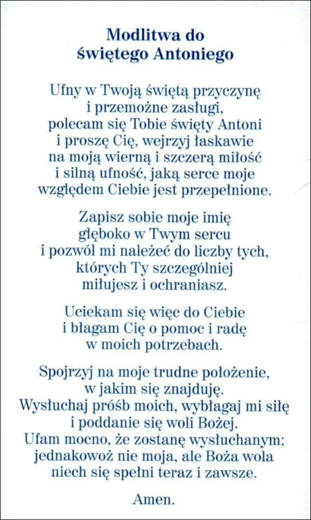 Obrazek z brokatem św. Antoni. Modlitwa do św. Antoniego - 08555