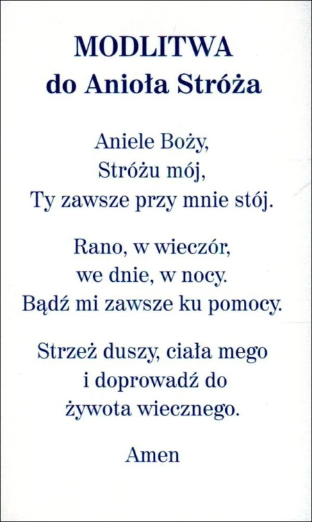 Obrazek z brokatem Anioł Stróż. Modlitwa do Anioła Stróża - 08529