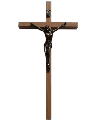 Krzyż wiszący drewniany h24cm jasny - 08474