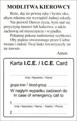 Obrazek św. Krzysztof. Polecam się Twojej opiece. Modlitwa kierowcy + KARTA - 08416
