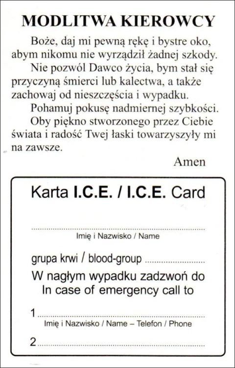 Obrazek św. Krzysztof. Polecam się Twojej opiece. Modlitwa kierowcy + KARTA - 08416