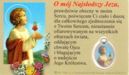 Medalik foliowany Anioł Stróż - medalik i obrazek z modlitwą alaminowane - 08293