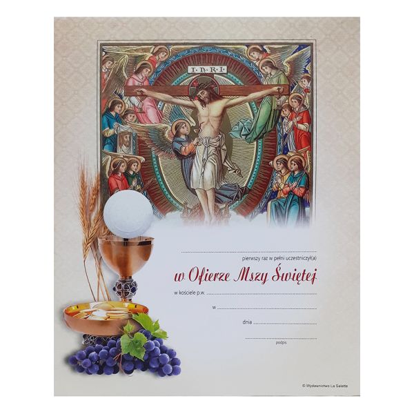 Obrazek Pamiątka I Komunii Pan Jezus.kielich - ! - 08064