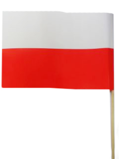 Chorągiewka PAPIEROWA biało-czerwona - 08014