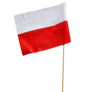 Chorągiewka MATERIAŁOWA biało-czerwona - 08007