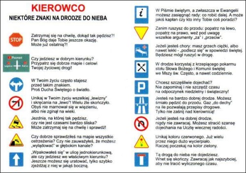 Modlitwa kierowcy + kierowco niektóre znaki na drodze do nieba - 07723