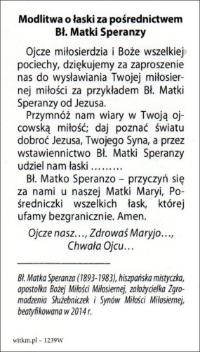 Obrazek bł Matka Speranza. Modlitwa o łaski za pośrednictwem bł. Matki Speranzy - 07671