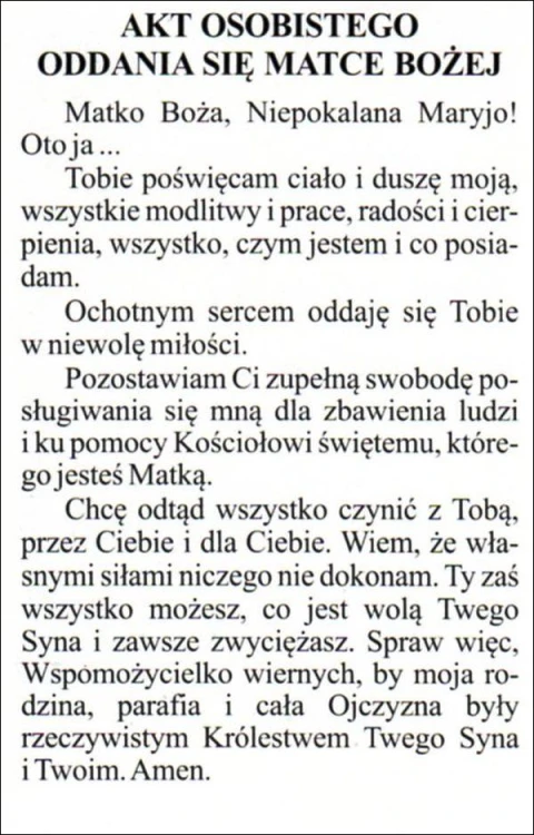 Obrazek laminowany Matka Boża Częstochowska Jestem przy Tobie, pamiętam, czuwam! Akt osobistego oddania się Matce Bożej - 07366