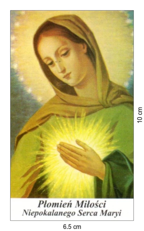 Obrazek laminowany Płomień Miłości Niepokalanego Serca Maryi - 07348