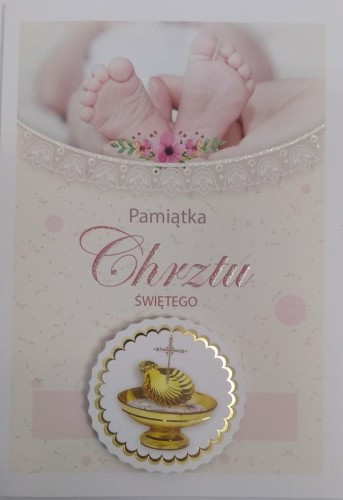 Karnet Chrzest złocony (różne wzory) - 07320